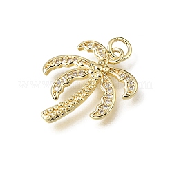 Brass Micro Pave Clear Cubic Zirconia Pendants&nbsp;CU-L001-12G-01