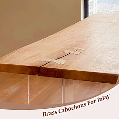 3個3スタイル真鍮カボション  蝶結び  インレイ用  ゴールドカラー  50~100x20~40x2mm  1個/スタイル&nbsp;DIY-OC0013-27