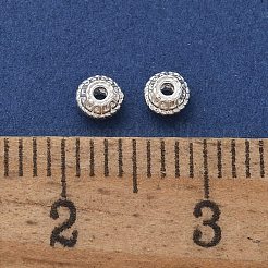 925スターリングシルバービーズ  小さなスペーサーガスケット  銀  ラウンド  3.5x2mm  穴：0.8mm&nbsp;LS-STER-D300-24S-01