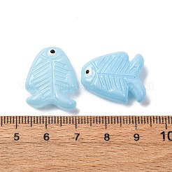 透明なガラスエナメルビーズ  魚  ライトスカイブルー  21.5x18x7mm  穴：1.5mm&nbsp;LAMP-U004-06-03