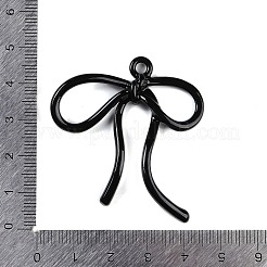 焼付塗装合金ペンダント  蝶結び  ブラック  45x42x6mm  穴：3mm&nbsp;FIND-G080-02J