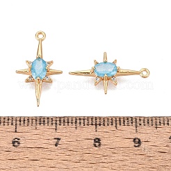 Brass Glass Pendants&nbsp;KK-T049-059G-06