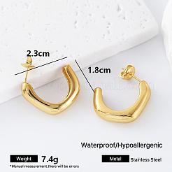 304 Stainless Steel C-shaped Stud Earrings for Women&nbsp;DK1241