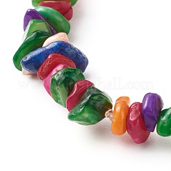 Natural Dyed Chip Shell Beads Stretch Bracelets&nbsp;BJEW-JB06395-02