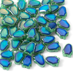 50PCSガラスビーズ  温度感知色変化ビーズ  チューリップ  シーグリーン  15x11.5x5.5mm  穴：1.3mm&nbsp;GLAA-TA0003-71