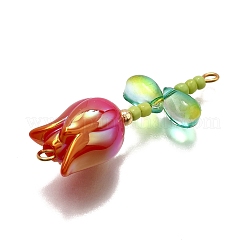 UV Plated Acrylic Flower Links Connector Charms&nbsp;PALLOY-TA00272