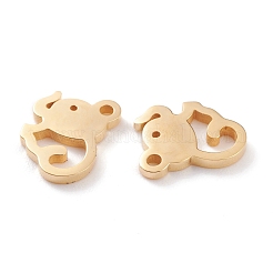 イオンプレーティング（IP）304ステンレススチールチャーム  レーザー切断  象  ゴールドカラー  12x11x1.5mm  穴：1.2mm&nbsp;STAS-Y002-12G