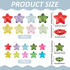 130Pcs 2 Styles Transparent Acrylic Beads&nbsp;MACR-ME0001-23