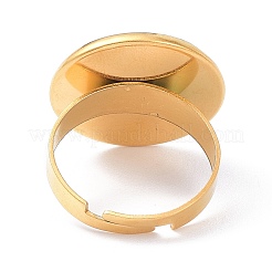 Ion Plating(IP) Adjustable 304 Stainless Steel Finger Rings Components&nbsp;STAS-P291-01F-G