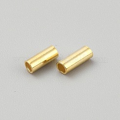 925純銀製のチューブビーズ  ゴールドカラー  5x2mm  穴：1.5mm&nbsp;LS-STER-WH0008-78D-G