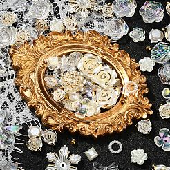仕上げキットを作るDIYジュエリー  レジンビーズ＆チャーム＆カボションを含む  花と星と蝶結びと貝殻とハート  ミックスカラー  3.5~27.5x3.5~29x3.5~8mm  穴：1.5~2mm  約170個/100g&nbsp;DIY-CJC0002-006