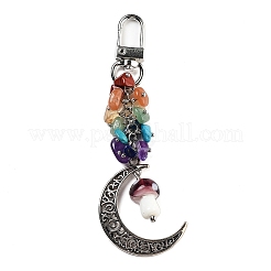 (Defective Closeout Sale:Accessories Yellowing) Hollow Moon Alloy Pendant Decoraiton&nbsp;HJEW-XCP0001-21