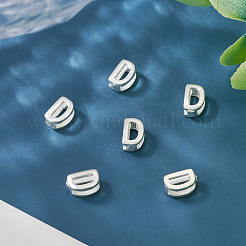 6Pcs 925 Sterling Silver Hollow Initial Beads&nbsp;STER-TA0001-53D