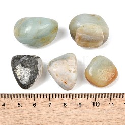 天然フラワーアマゾナイトビーズ  穴なし/ドリルなし  ナゲット  14~20x15~37x5~16mm&nbsp;GG-CBAD0F6-C01-01