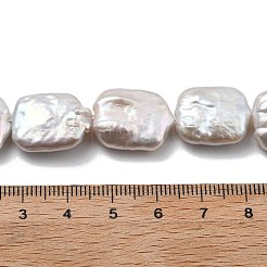 天然バロックケシパールビーズ連売り  養殖淡水パール  長方形  グレード6a+  ホワイトスモーク  17~18x12~13x4~6mm  穴：0.6mm  約22個/連  14.76''~15.55''（37.5~39.5センチメートル）&nbsp;PEAR-P064-01C-09A