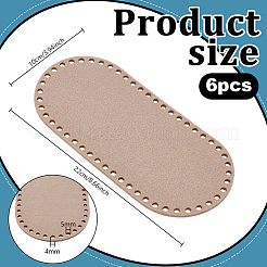 フェルトバッグ底シェイパー6個  オーバル  古いレース  220x100x4mm  穴：5mm&nbsp;PURS-PH0001-47A