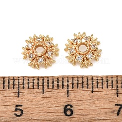 Brass Clear Cubic Zirconia Bead Caps&nbsp;KK-L272-03G