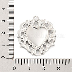 真鍮チャーム  ハート  プラチナ  31.5x27x2.5mm  穴：2.5mm&nbsp;KK-I707-03P
