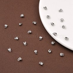 変色しにくい304ステンレススチールボールチープ  カロット終了  クラムシェルノットカバー  ステンレス鋼色  6x3mm  穴：1mm  内径：3mm&nbsp;STAS-R063-21