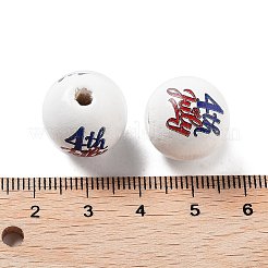 Independence Day Theme Wood European Beads&nbsp;WOOD-M011-07C