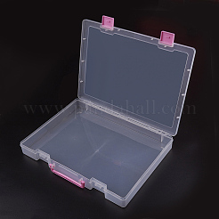 ポリプロピレン製プラスチックビーズ収納ケース  長方形  透明  36x26x4.5cm&nbsp;LS-CON-E015-14