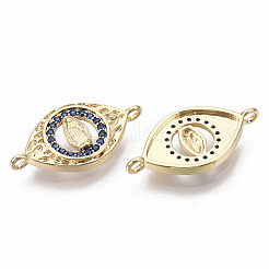 Real 18K Gold Plated Brass Micro Pave Clear Cubic Zirconia Links&nbsp;KK-R126-032-NF