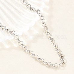 6mm 304ステンレススチール製ローロチェーンネックレス（男女兼用）  変色なし  ステンレス鋼色  20.08インチ（51cm）&nbsp;NJEW-H093-07C-P