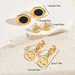 3 Pairs Stainless Steel Stud Earring & Hoop Earring Sets&nbsp;DQ8083