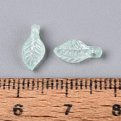 模造ゼリー透明アクリルパーツ  葉のチャーム  淡緑色  10x5x3mm  穴：1.6mm  約16666個/500g&nbsp;JACR-T004-01M-01