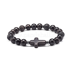 Energy Power Cross Beads Stretch Bracelets Set for Men Women&nbsp;BJEW-JB06891