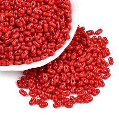 不透明なアクリルビーズ  ピーナッツ  レッド  6.5x4x3mm  穴：1.5mm  約9998個/500g&nbsp;MACR-T048-02N