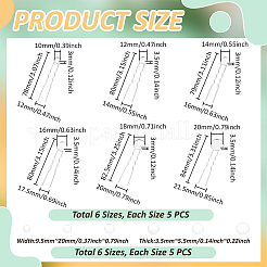 30Pcs 6 Styles Iron Hair Fork Findings&nbsp;IFIN-UN0001-27