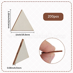 未完成の木製切り抜き200個  三角形  アンティークホワイト  29.5x25.5x2mm&nbsp;WOOD-SP0001-46
