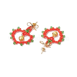 Glass Seed Beads Dangle Stud Earrings&nbsp;EJEW-MZ00396-03