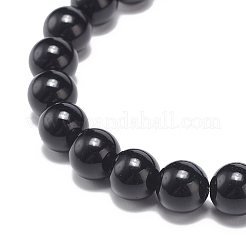 Natural Obsidian Beaded Stretch Bracelet&nbsp;BJEW-JB08879-02