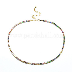 Brass Tennis Necklaces&nbsp;NJEW-I104-14G