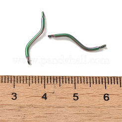 イオンプレーティング（IP）304ステンレススチールリンクコネクタチャーム  ツイストバー  虹色  20x2.5x3.5mm  穴：1.2mm&nbsp;STAS-Q323-13MC
