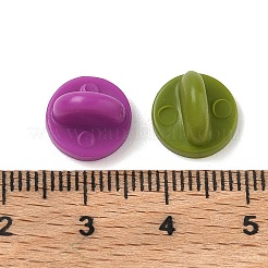 プラスチック製ブローチピンの留め具  ブローチクラッチバック  フラットラウンド  ミックスカラー  10.5x7mm  穴：0.8mm&nbsp;KY-G037-01A