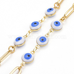 Brass Enamel Evil Eye Eyeglasses Chains&nbsp;AJEW-EH00345-01