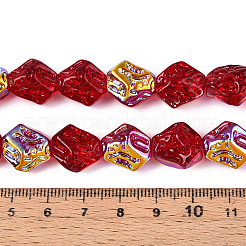 Transparency Electroplate Glass Beads Strands&nbsp;GLAA-T023-41A-02
