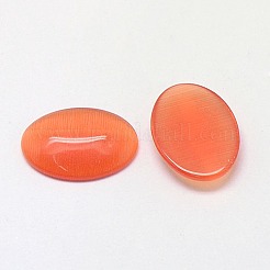 キャッツアイカボション  オーバル  サンゴ  25x18x3.5mm&nbsp;CE-J005-18x25mm-01
