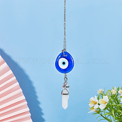Teardrop with Evil Eye Glass Pendant Decorations&nbsp;HJEW-AB00018