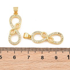 Brass Micro Pave Clear Cubic Zirconia Pendants&nbsp;CU-CBA56CE-05G