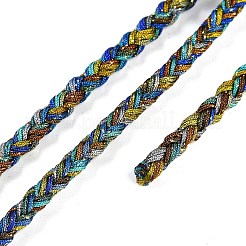 編みナイロンコード  ブレスレットジュエリー作りのためのメタリック糸を使ったマクラメ編み工芸  ブルー  3.8~5mm  約2.19ヤード（2m）〜3.28ヤード（3m）/ロール&nbsp;NWIR-G019-01C