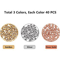 304ステンレススチールスペーサービーズ  ラウンド  ミックスカラー  6x5~6mm  穴：2~3mm  120個/箱&nbsp;STAS-UN0004-95