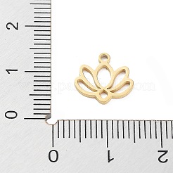 304 Stainless Steel Flower Lotus Charms&nbsp;X-STAS-Z054-02G