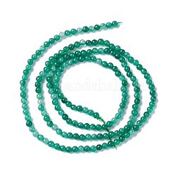 天然石ホワイトジェイドビーズ連売り  染め  ラウンド  シーグリーン  2.5~3mm  穴：0.7mm  約131個/連  15.75インチ（40cm）&nbsp;G-C247-02D