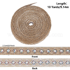ポリエステル刺繍リボン  衣服の装飾用  淡い茶色  7/8インチ（23mm）&nbsp;DIY-WH0530-54