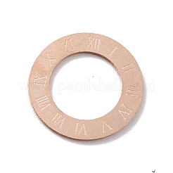 イオンプレーティング（IP）304ステンレス鋼リンクリング  ローマ数字のリング1~12  ローズゴールド  15.5x0.5mm  穴：9.5mm&nbsp;STAS-P306-02B-RG