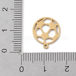 304ステンレスペンダント  レーザー切断  空虚なサッカーの魅力  ゴールドカラー  14.5x12.5x1mm  穴：1mm&nbsp;LS-STAS-B062-06G